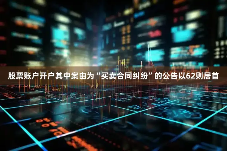 股票账户开户其中案由为“买卖合同纠纷”的公告以62则居首
